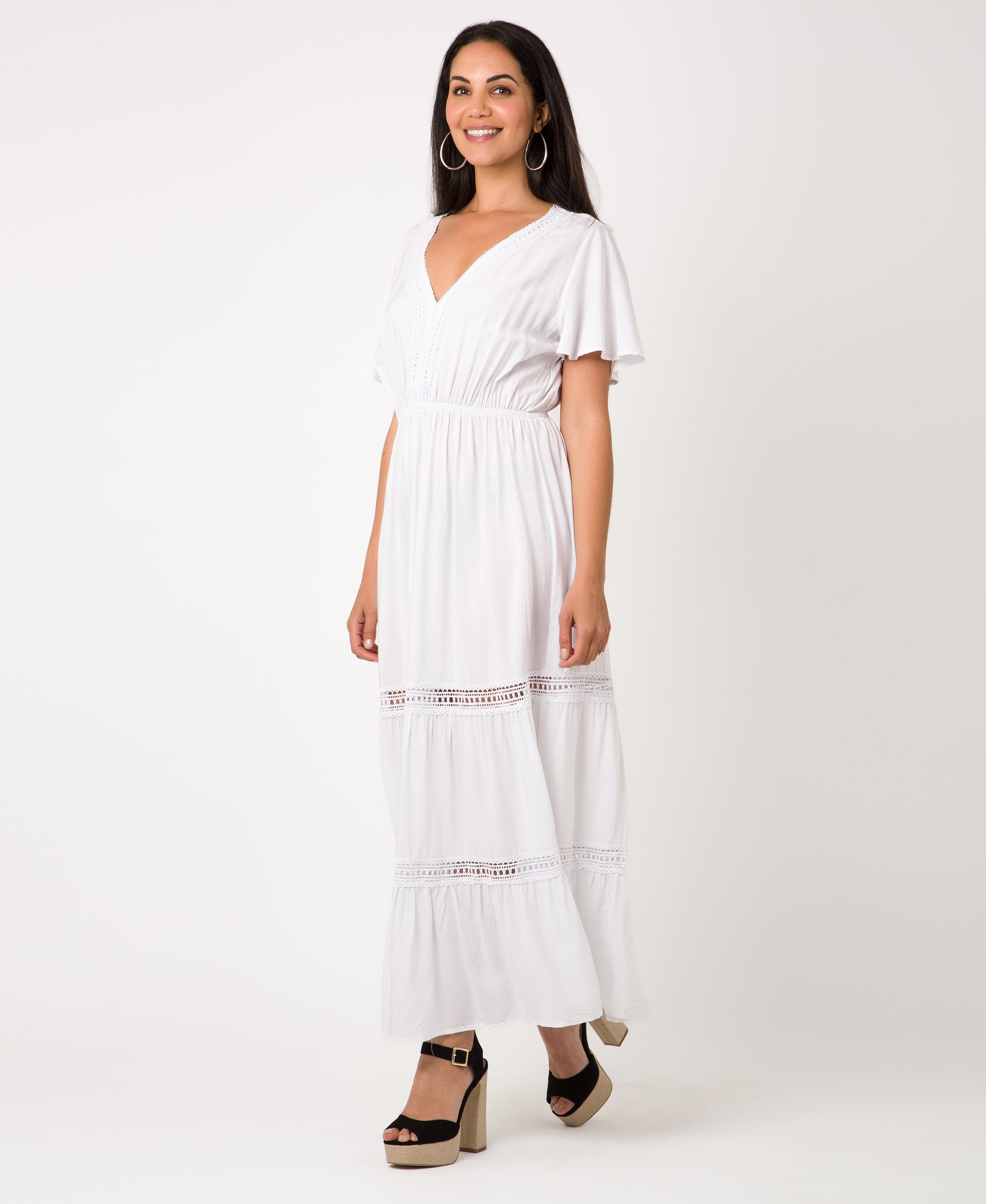 KRISP Crochet Detail Summer Maxi Dress (111209)